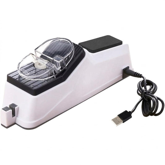 Afilador Eléctrico de Cuchillos con Cubierta Protectora · Doble Ranura (Cuchillos y Tijeras) · USB + Organizador de Cubiertos de REGALO | Top Tech