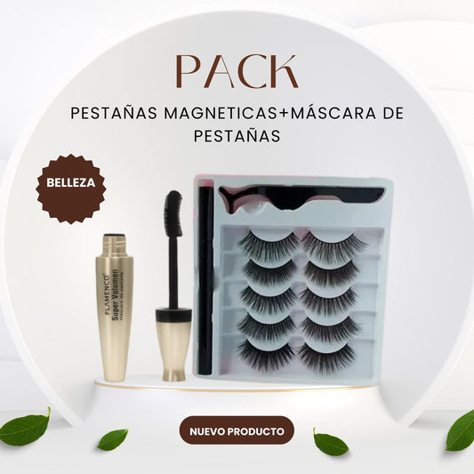 Pack Pestañas Magnéticas · 5 Pares Reutilizables + Máscara Waterproof de REGALO | Top Tech