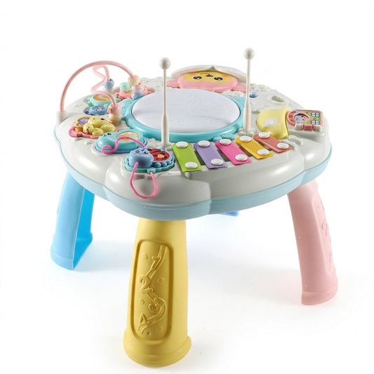 Mesa de Actividades Musicales Interactiva para Bebé · Tambor, Xilófono, Cuentas y Más · Desde 6 Meses | Top Tech