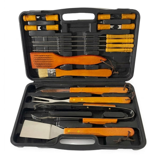 Set Parrillero 18 Piezas con Maletín · Acero Inoxidable · Regalo Día del Minero | Top Tech