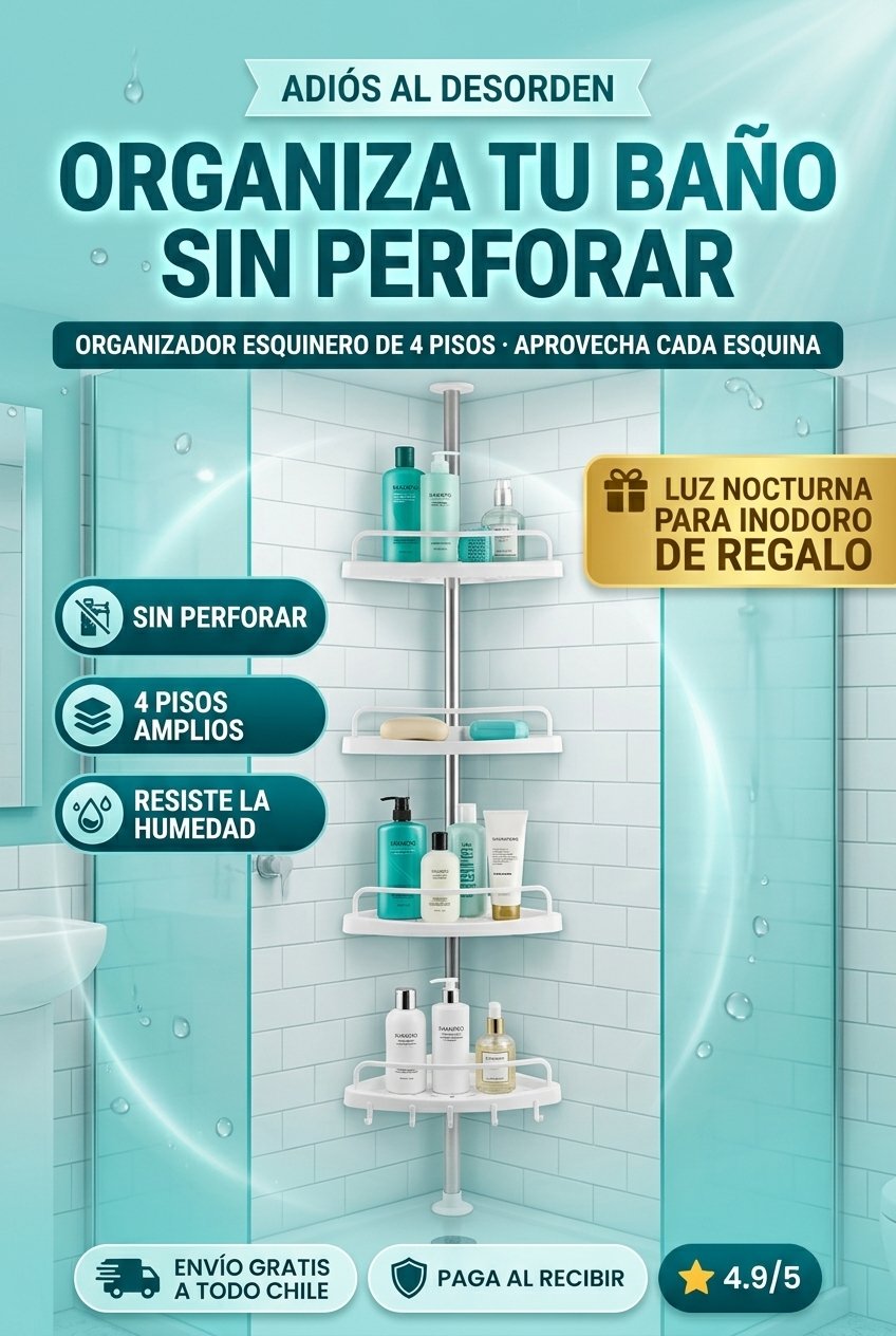 Organiza tu bano sin perforar