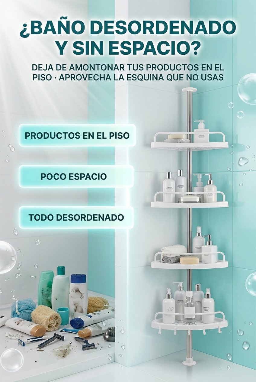 Bano desordenado y sin espacio