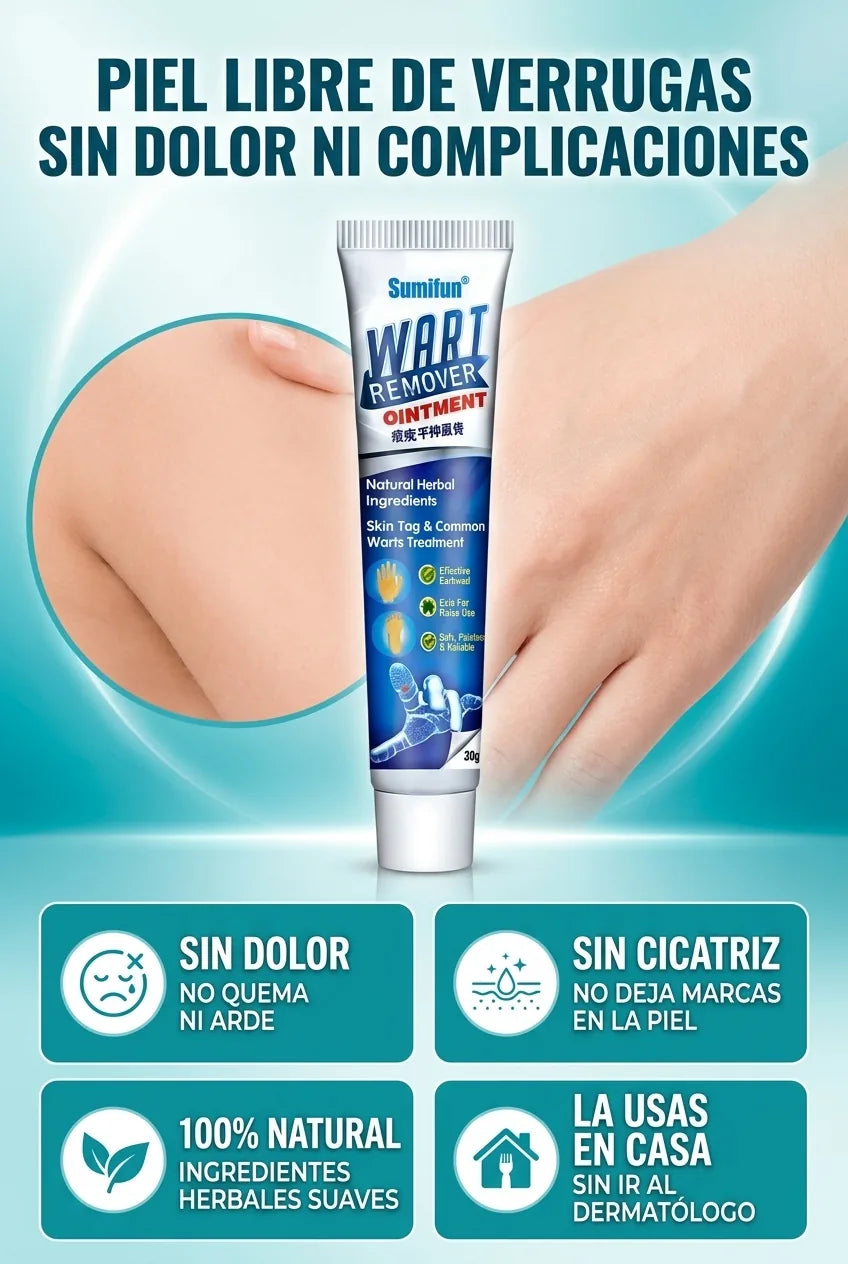 Piel libre de verrugas sin dolor